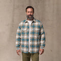 Filson Chemise-Veste Insulated Flannel Jac-Shirt — Teal/Khaki Plaid