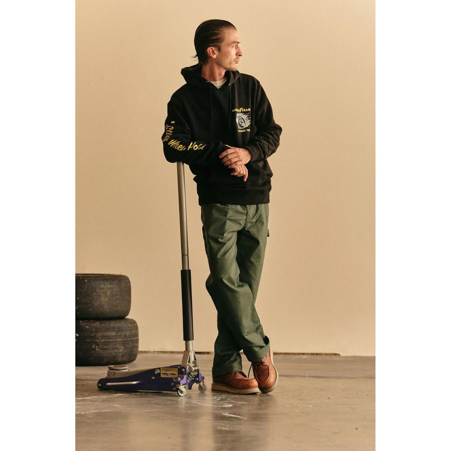 Brixton Goodyear Cheater Slick Hoodie — Black Homme-BRIXTON-Industrie