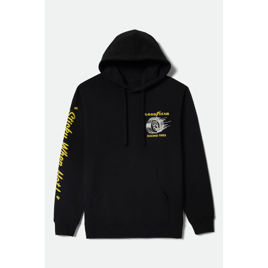 Brixton Goodyear Cheater Slick Hoodie — Black