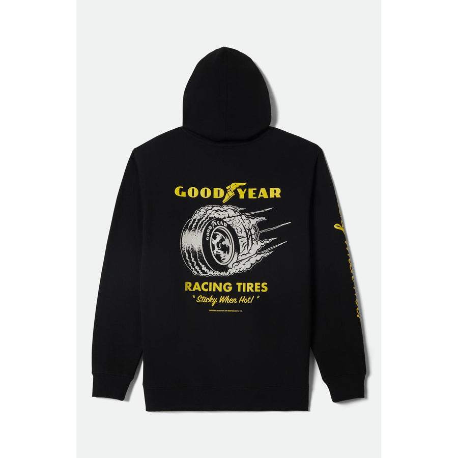 Brixton Goodyear Cheater Slick Hoodie — Black Homme-BRIXTON-Industrie