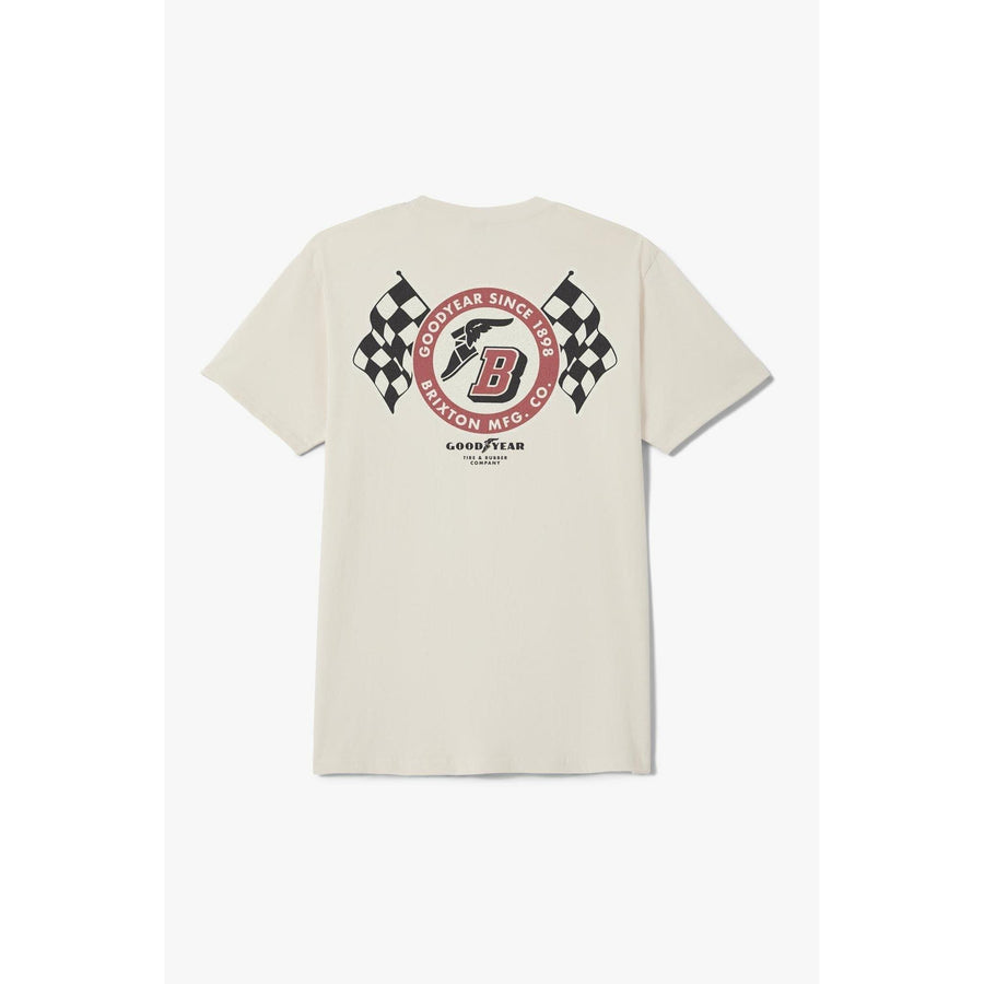 Brixton Goodyear Speedway T-Shirt Manches Courtes — Cream Homme-BRIXTON-Industrie