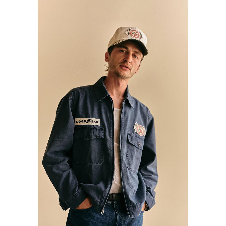 Brixton Goodyear Trademark Lightweight Jacket — Washed Navy Homme-BRIXTON-Industrie