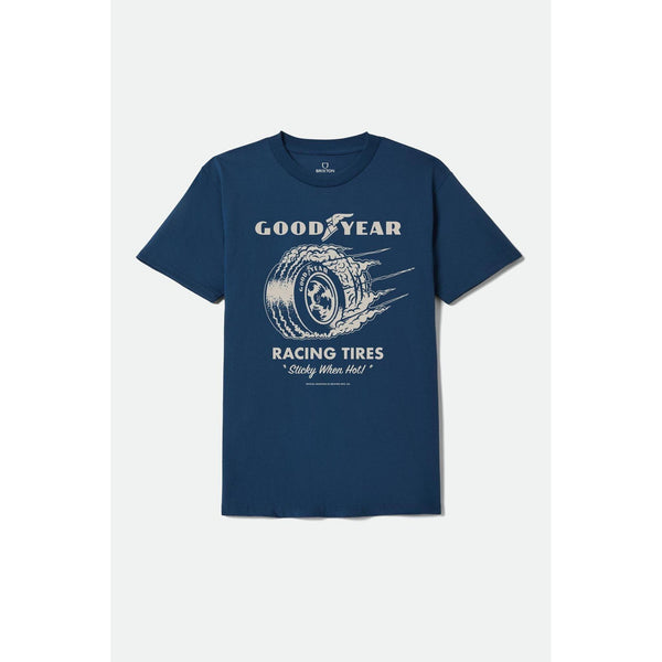 Brixton Goodyear Cheater Slick T-Shirt Manches Courtes — Navy Homme-BRIXTON-Industrie