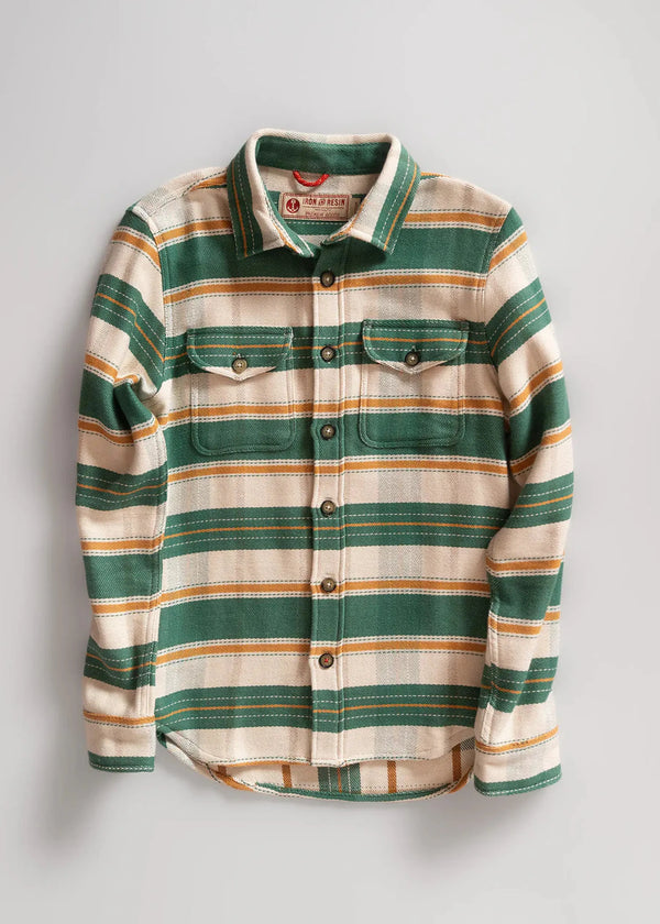 Iron and Resin Chemise Lotus Shirt — Green / Rust