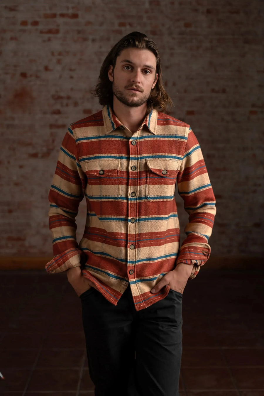 Iron and Resin Lotus Shirt — Green / Rust Homme-IRON AND RESIN-Industrie