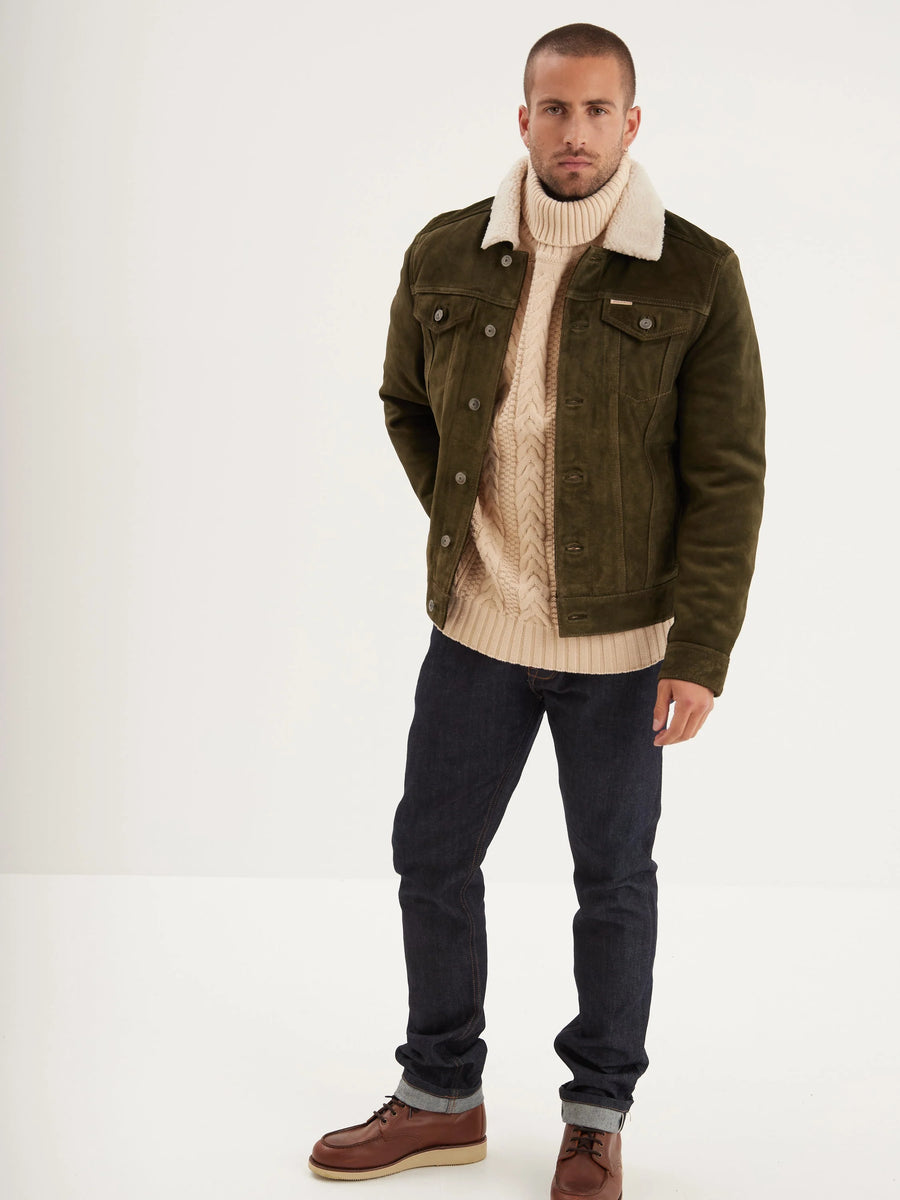 Iron and Resin Open Road Buffalo Jacket — Green / Cognac-IRON AND RESIN-Industrie