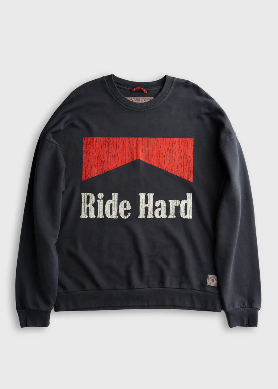 Iron and Resin Sweatshirt Ride Hard Roundneck — Charcoal