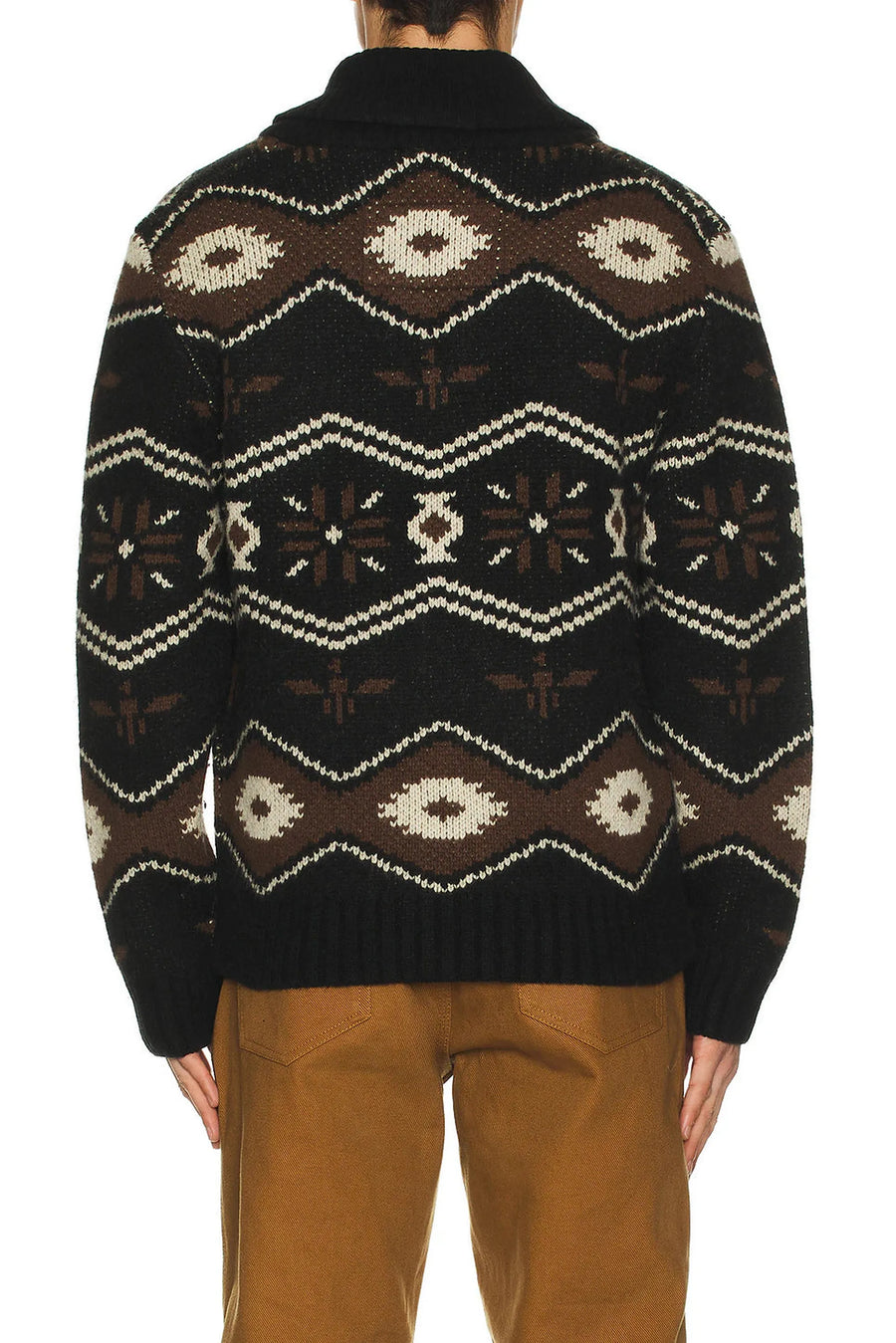 Iron and Resin Wincha Shawl Sweater — Natural / Black-IRON AND RESIN-Industrie