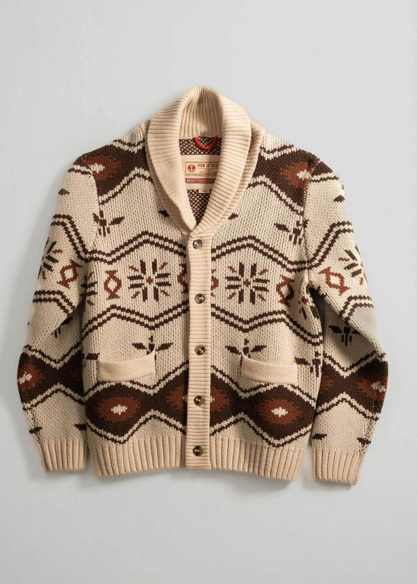Iron and Resin Pull Wincha Shawl Sweater — Natural / Black