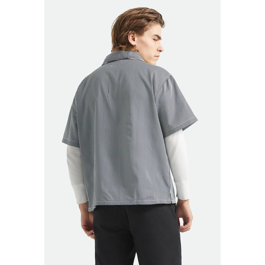 Brixton Journey Lightweight Chemise Tissée Manches Courtes — Navy Homme-BRIXTON-Industrie