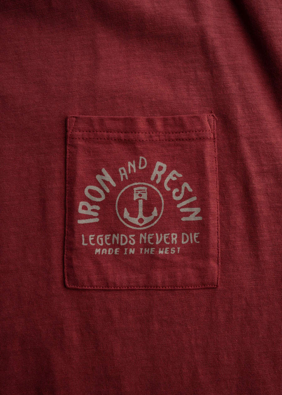 LegendsNeverDiePocketTee Red Detail 2