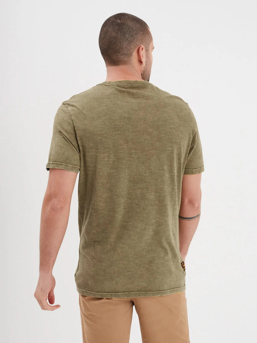 Daytona73 Monroe Slub Cotton T-Shirt — Black / Green Moss-DAYTONA73-Industrie