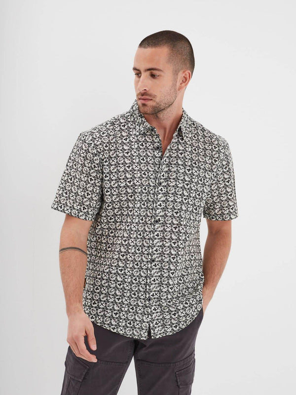 Daytona73 Chemise Moss Coton Chanvre — White / Teak