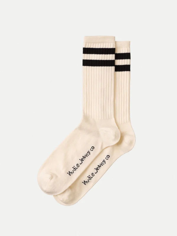 Nudie Jeans Amundsson Sport Socks off white navy