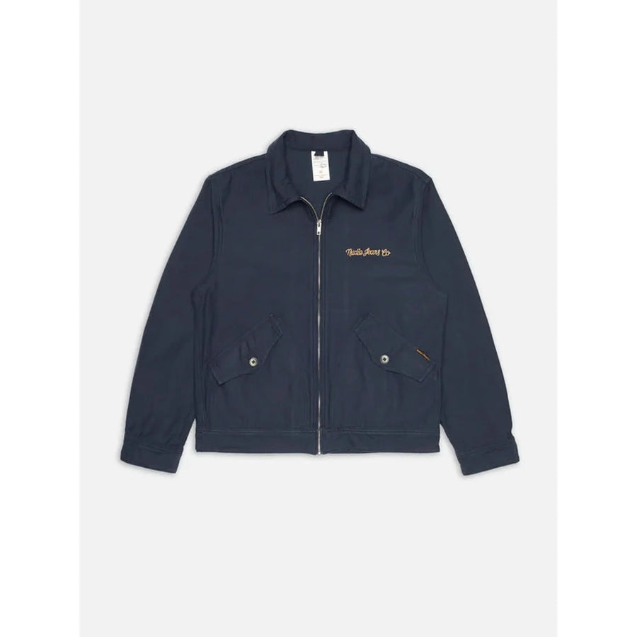 Nudie Jeans Blaze Zip Jacket Back Sateen — Navy