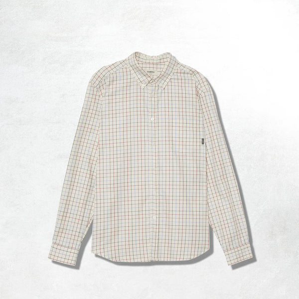 Pompeii Check Wine Cotton Shirt — Wine