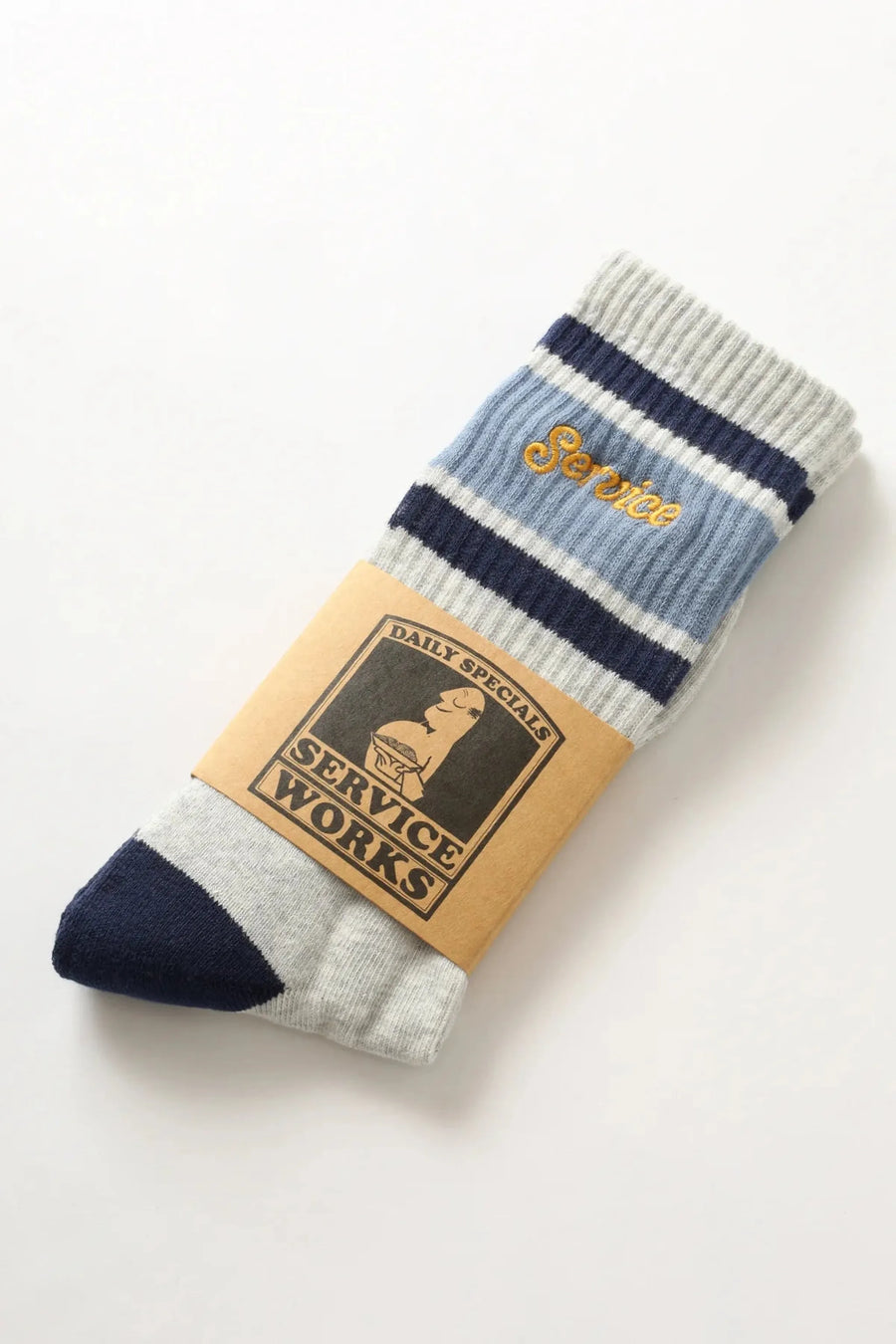 SERVICE WORKS   Logo Ringer Socks   Grey   2