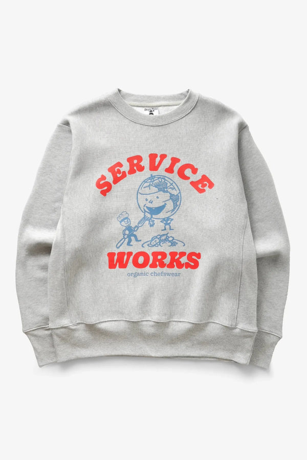 Service Works Sweat Organic Chefswear Crewneck — Marl Grey