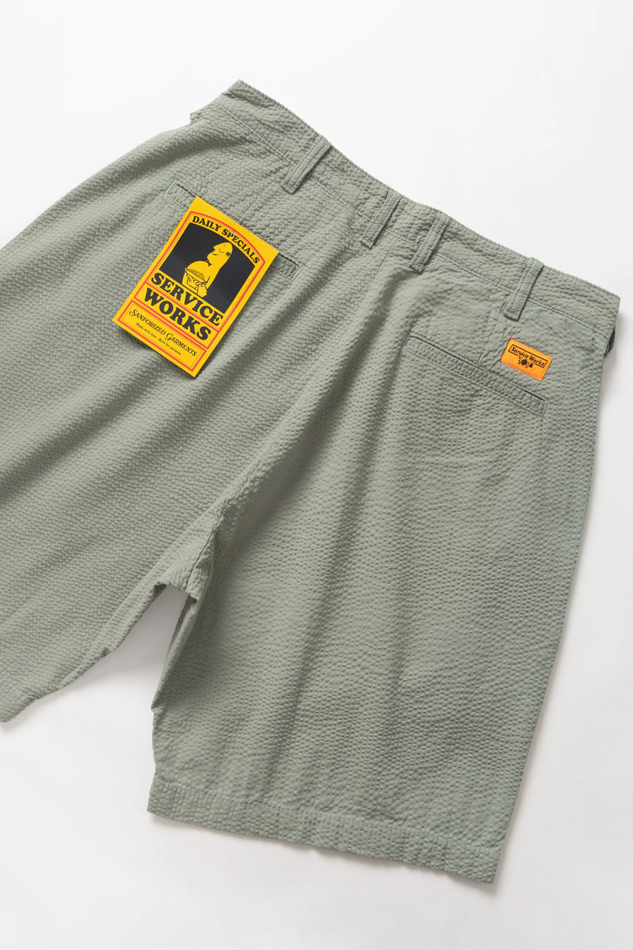 SERVICE WORKS   Seersucker Part Timer Shorts   Sage   4