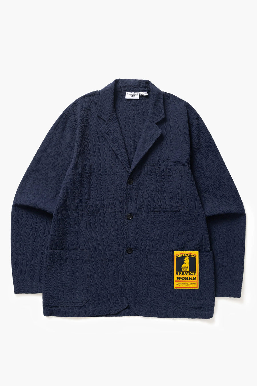 Service Works Veste Seersucker Server Suit — Dark Navy / Sage
