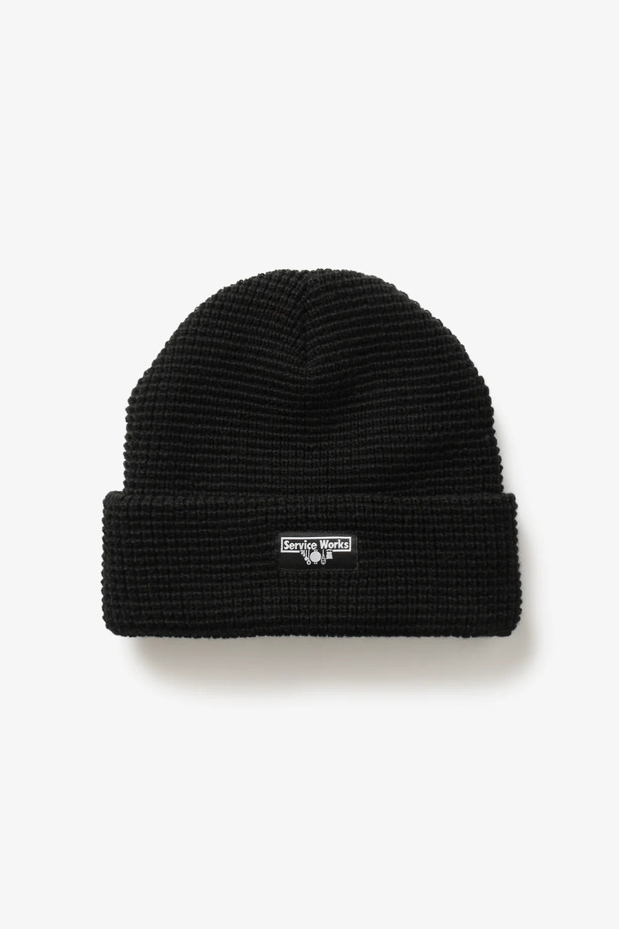 Service Works Bonnet Waffle Logo Beanie — Black