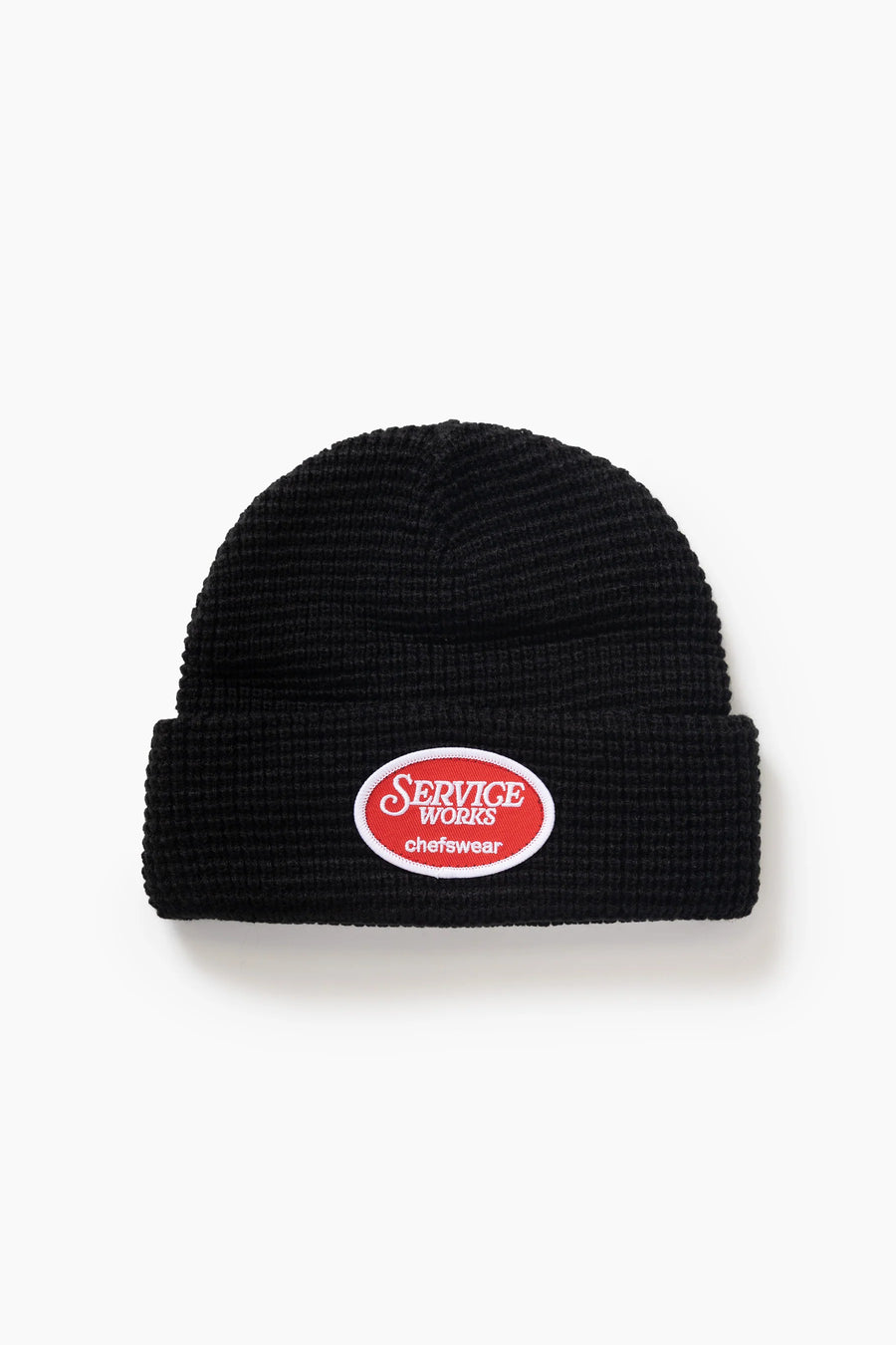 Service Works Bonnet Waffle Patch Beanie — Black / Grey / Teal
