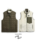 Taion Down×Boa Reversible Vest — Olive×Ivory