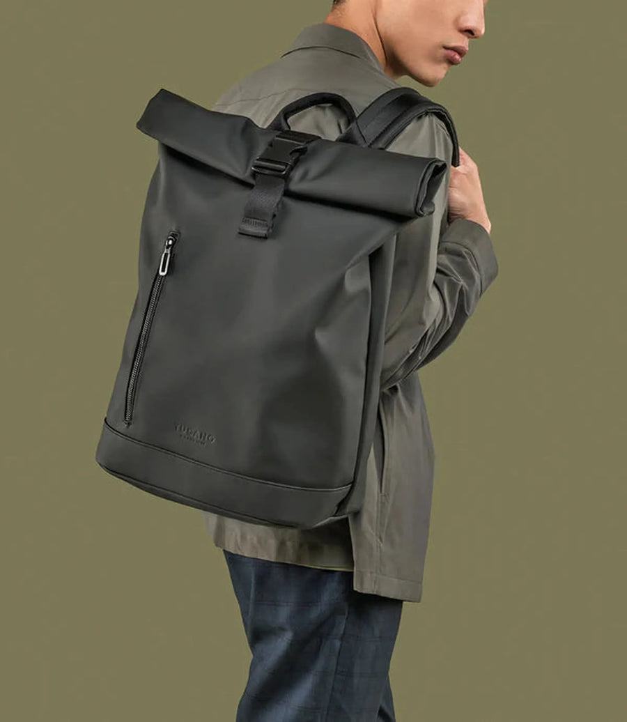 Tucano Gommo Backpack Roll Top 15" — Black 22,5L Homme-TUCANO-Industrie
