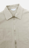 Wooden Zip Shirt — Beige Homme-WOODEN-Industrie