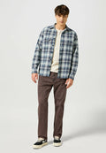 WRANGLER 2 PKT SHIRT BLUE GREY 2