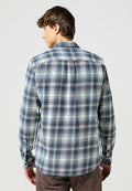 WRANGLER 2 PKT SHIRT BLUE GREY 3
