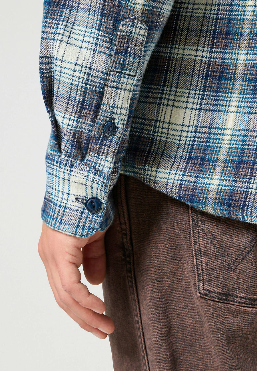 WRANGLER 2 PKT SHIRT BLUE GREY 4
