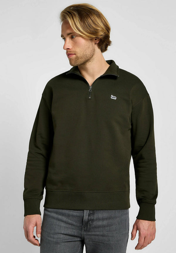 Lee Sweat Half-Zip SWS — Olive Night