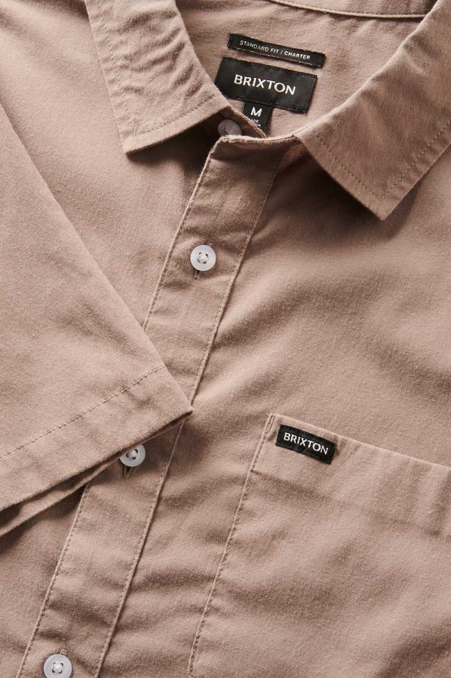 brixton CHARTER SOL WASH S S WVN cinder grey sol wash 2