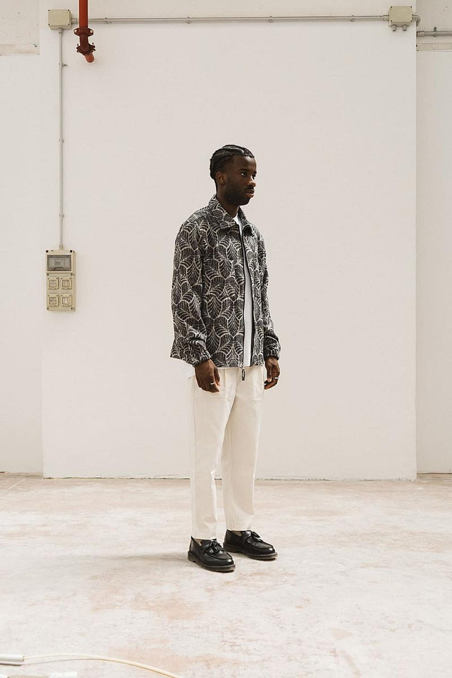 Wooden Aidan Jacket — Nero Jacquard Homme-WOODEN-Industrie