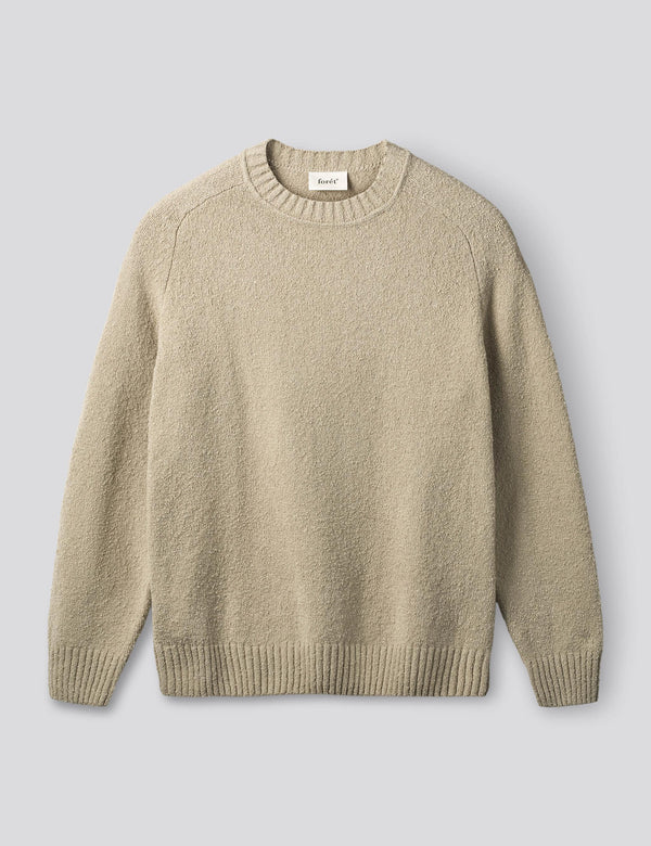 Forêt Leaf Bouclé Knit — Light Taupe