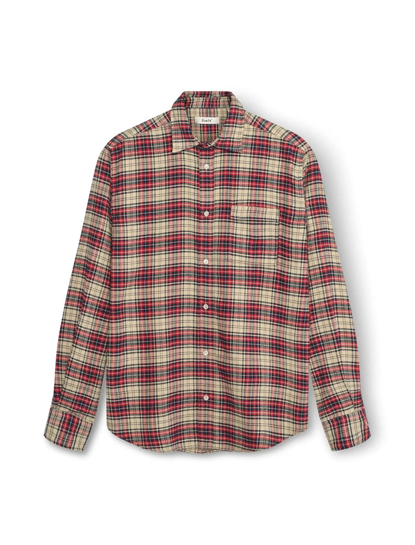 Forêt River Flannel Shirt — Red Navy