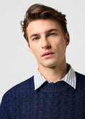 meski sweter wrangler cable knit sweater denim heather 112371654  3 