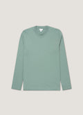 Sunspel T-shirt Heavyweight IS — Smoke Green / Navy