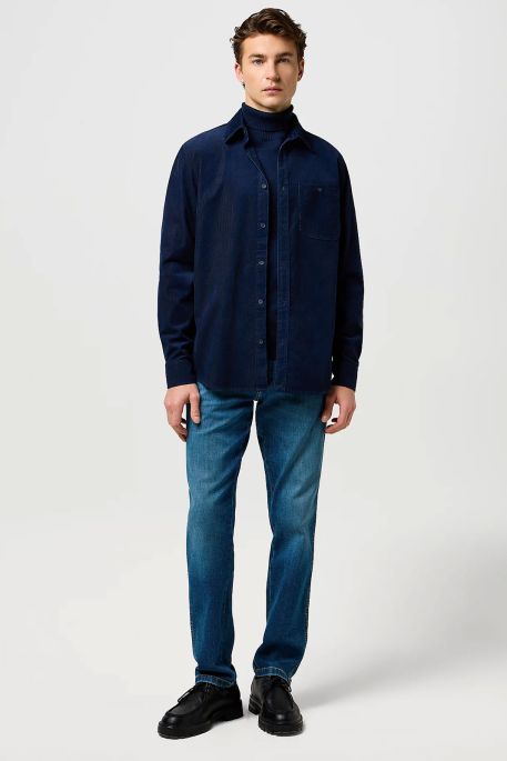 wrangler 1 PKT CORDUROY SHIRT navy 3