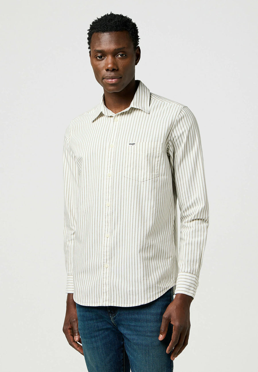 wrangler 1 PKT SHIRT green oxford 1